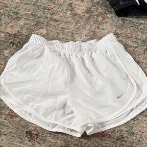 Nike White Women's Athletic Running Shorts with Reflective Swoosh
